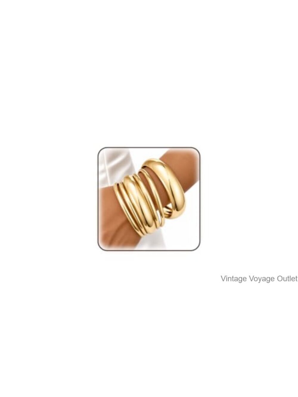 6PCS Gold Plated Stackable Cuff Bangle Bracelets for Women